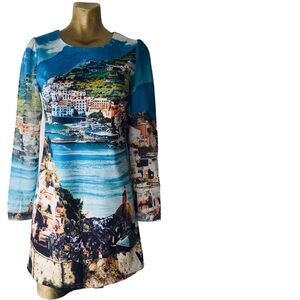 Chic New YUMI Positano AMALFI Print DRESS S